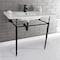 Fauceture KVPB372271MB 37-Inch Console Sink with Brass Legs (Single Faucet Hole), White/Matte Black KVPB372271MB - alternate 2